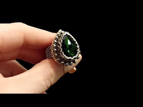 Видео: Кольцо из бисера "Хюррем Султан" Beaded ring Hürrem Sultan.#mk #tutorial #diy #мк #hürremsultan#ring