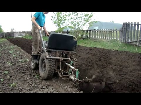 Видео: Пахота самодельным плугом на самодельном минитракторе