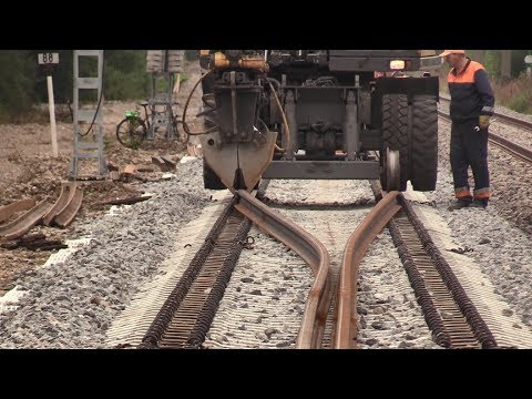 Видео: Капитальный ремонт ж.д. часть 7/8 - Замена инвентарных рельсов / Track repair 7/8 - Changing rails