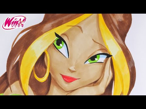 Видео: Винкс Клуб - Нарисуй и раскрась Флору