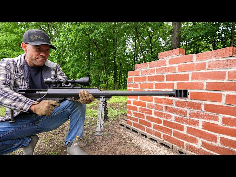 Видео: Может ли кирпичная стена остановить снайперскую винтовку калибра 50 калибра?
