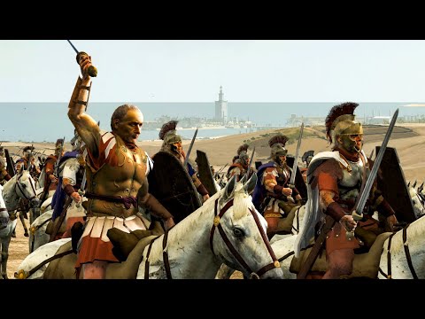 Видео: Рим против Египта | 15000 единиц Cinematic Total War Battle - Pharos of Alexandria