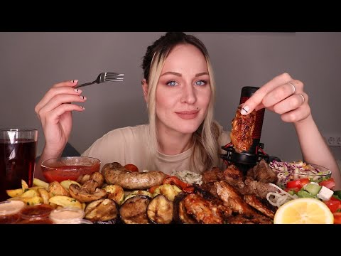 Видео: MUKBANG | Шашлык, много мяса, закуски | Barbecue, lots of meat, snacks | не ASMR