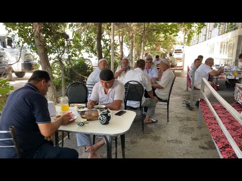 Видео: Узбекистан! Поехали в хорошую столовую покушать плов и самсы, знакомые пригласили в гости в сад