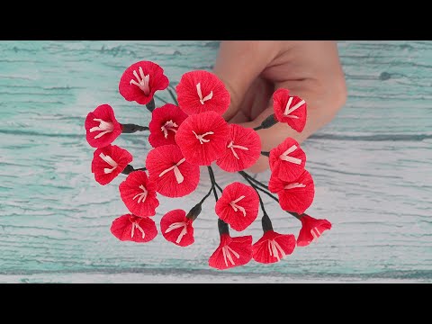 Видео: Мелкоцвет из гофрированной бумаги Мастер класс / Маленькие цветы из гофры