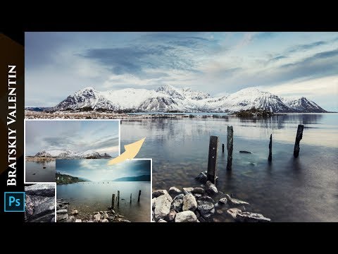 Видео: Пейзажный коллаж в фотошопе