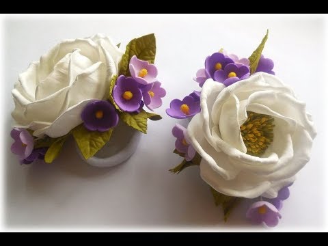 Видео: Милые Цветы Из Фоамирана  На Резинках Для Волос   БЕЗ ШАБЛОНА