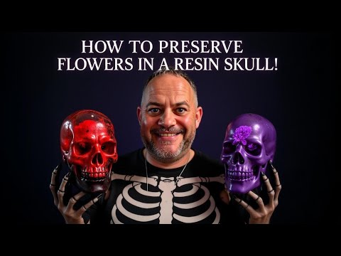 Видео: Сохраняем НАСТОЯЩИЕ цветы в черепе из смолы 🌹💀 Хризантема и роза | 2 формы для выемки, 1 видео! ✨