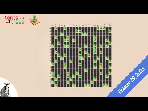 Видео: Палатки и деревья — ежедневные головоломки — 29 октября 2025 г.