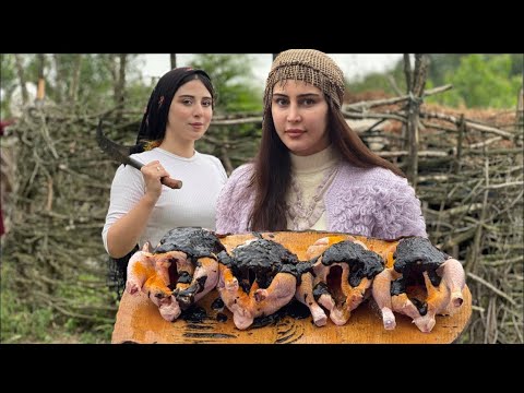 Видео: Готовим черную курицу-гриль в огненной бочке! Country Cooking