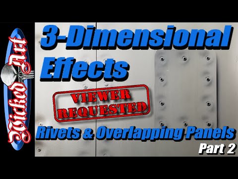 Видео: 3-мерные эффекты: How-To Airbrush Rivets & Overlapping Panels (Часть 2)