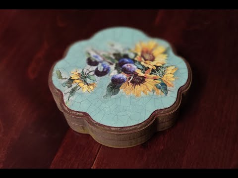 Видео: Декупаж рисовой бумагой + кракелюр. DIY. Decoupage with rice paper + craquelure.