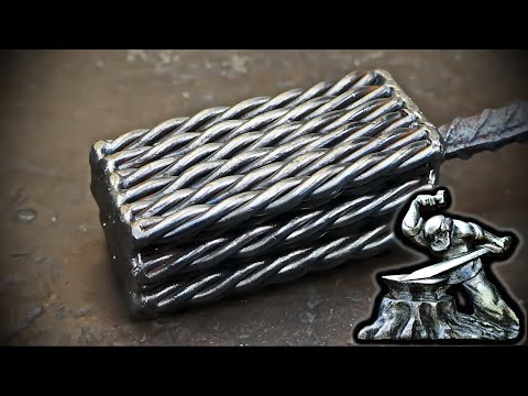 Видео: Дамасская сталь из пружины зенитной установки.