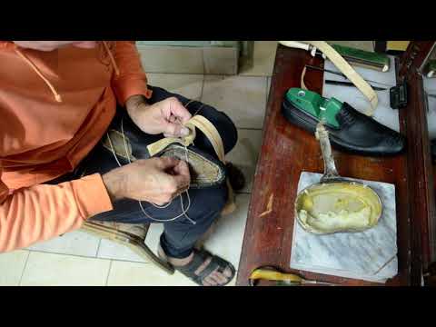 Видео: Обувь ручной работы. Прошивка ранта. Пучковоносочная зона.