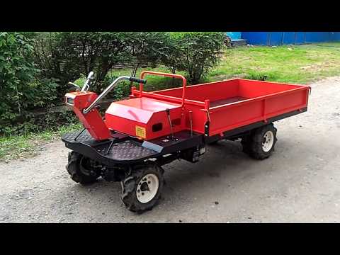 Видео: Самоходная тележка, мини самосвал 4 WD, Yamaguchi