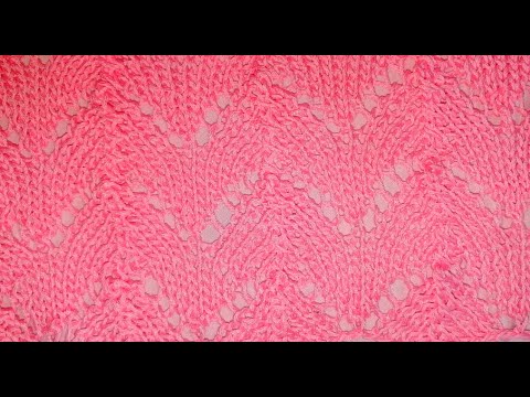 Видео: Простой ажурный узор спицами