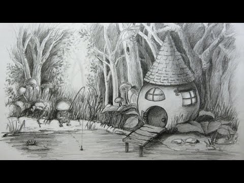 Видео: Основы рисунка. Часть 22 - завершаем иллюстрацию со сказочным домиком