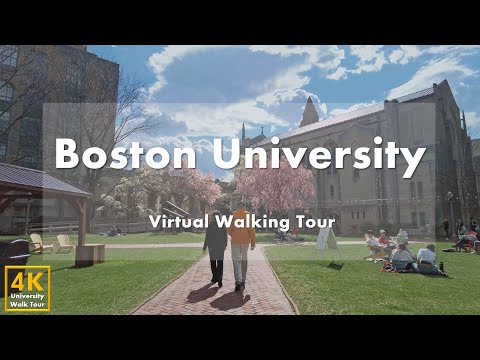 Видео: Бостонский университет (Boston University) - Часть 1 - Виртуальная пешеходная экскурсия [4k 60fps]