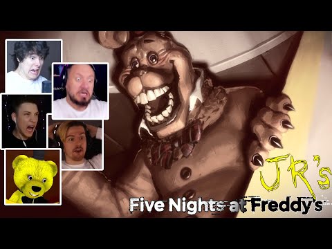 Видео: Реакция Летсплейщиков на Жесткие Скримеры в Новом FNAF JR's (Five Nights at Freddy's JR) (FNAF JR)