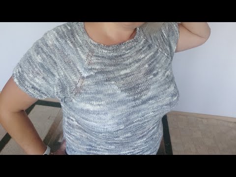 Видео: Футболка, romantica, спицы