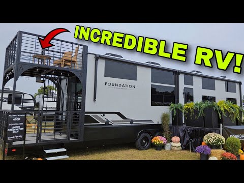 Видео: НЕВЕРОЯТНО НЕОБЫКНОВЕННЫЙ и ОГРОМНЫЙ дом на колесах Foundation 42GD от Grand Design!