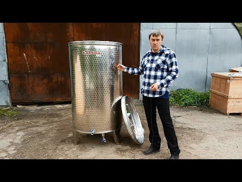 Видео: Емкость 1100л с плавающей крышкой и рубашкой охлаждения.