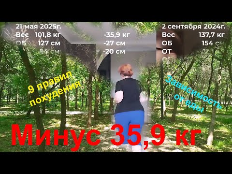 Видео: 22 мая 2025г. Минус 35,9 кг со 2 сентября 2024г.  Девять правил моего похудения. Зависимость от еды.