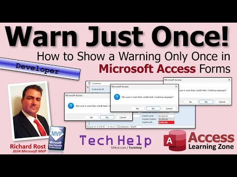Видео: Как отобразить предупреждение только один раз в формах Microsoft Access