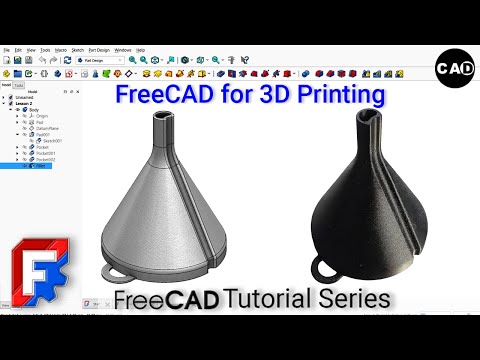 Видео: FreeCAD для 3D-печати – Проект 03 из 40 | Вентилируемая воронка | Пошаговое руководство по модели...