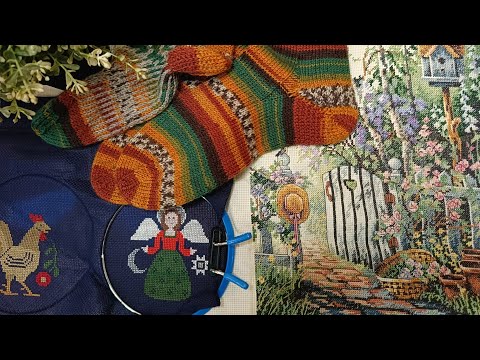 Видео: Рукодельные будни 18-2025. Вышиваю и вяжу. Ковровая вышивка. 