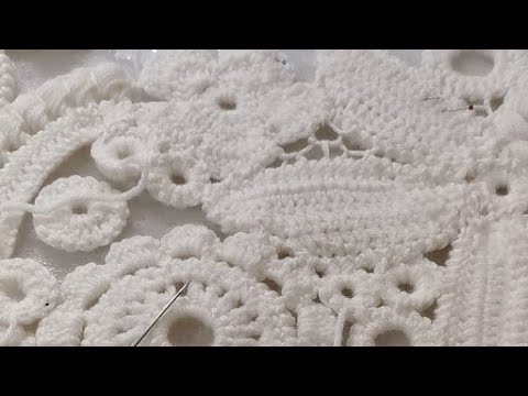 Видео: متابعه لطريقه ترتيب وتثبيت الكروشية الايرلندي .  из ирландского кружева крючком