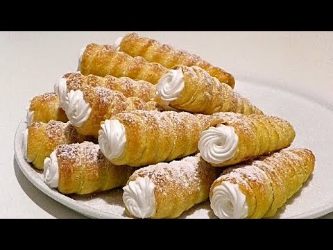 Видео: СЛОЁНЫЕ ТРУБОЧКИ С КРЕМОМ  как в детстве / Cream rolls