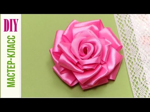 Видео: Чайная Роза из Цельной Ленты / Satin Ribbon Rose Tutorial / DIY ✿ NataliDoma
