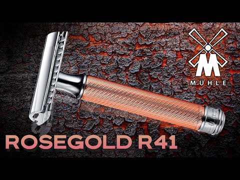 Видео: Т образная бритва Mühle R41 Silvertrip Rosegold & Epsilon Silvertip Fibre | Бритьё HomeLike Shaving