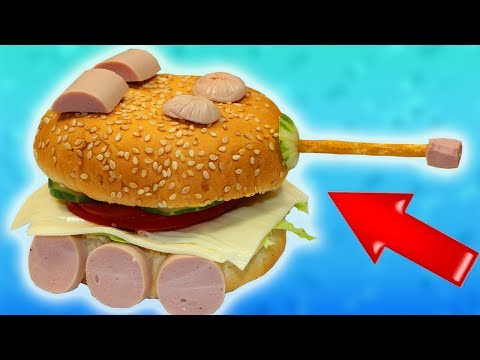 Видео: ТанкоБургер или 6 Удивительных Рецептов Съедобных Танков. Самоделки из ЕДЫ