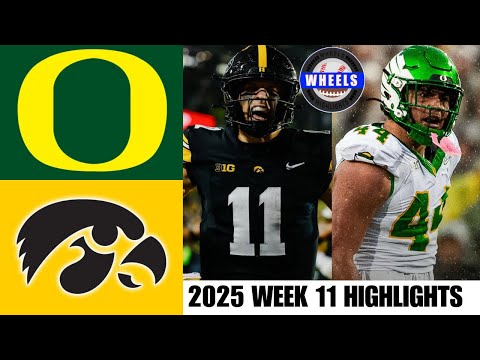 Видео: №9 Орегон против №20 Айовы (Отличная игра!) | Неделя 11 | Лучшие моменты студенческого футбола 20...