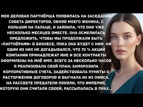 Видео: Моя деловая партнёрша появилась на заседании совета директоров, обняв моего жениха, с кольцом на...