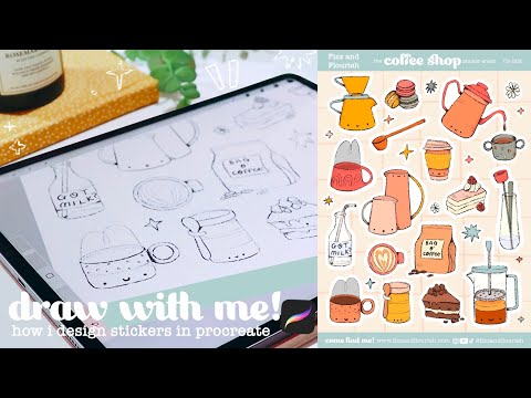 Видео: ✸ Рисуйте со мной в Procreate! ✏️ Как я разрабатываю наклейки, форматирую для Cricut, а также даю...