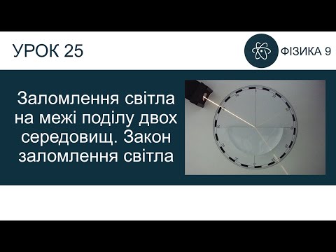 Видео: Фізика 9. Урок - Заломлення світла на межі поділу двох середовищ. Закон заломлення світла.