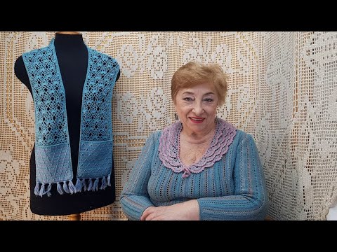 Видео: Шарфик с карманами. Мастер-класс по вязанию крючком от О. С. Литвиной.