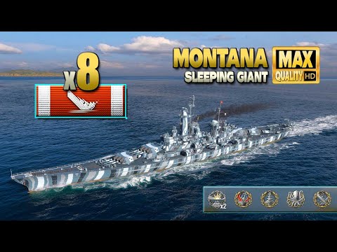 Видео: линкор Montana: доминирование на восточном фланге - World of Warships