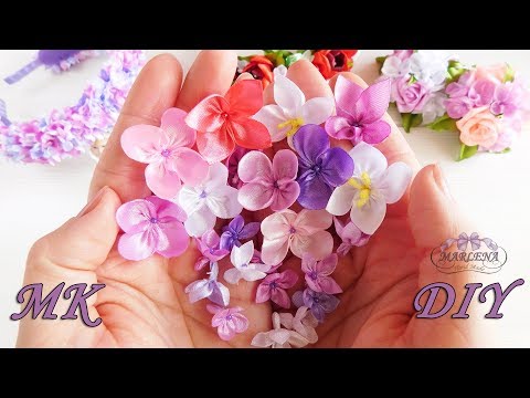 Видео: 🌺 МИНИАТЮРНЫЕ ЦВЕТОЧКИ - дополнение к изделиям канзаши. МК/DIY