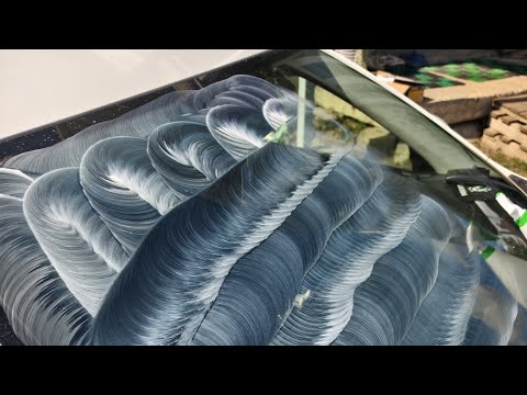 Видео: Полировка лобового стекла Skoda rapid оксидом церия.. 