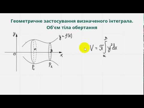 Видео: 016 Об'єм тіла обертання навколо осі Ох.