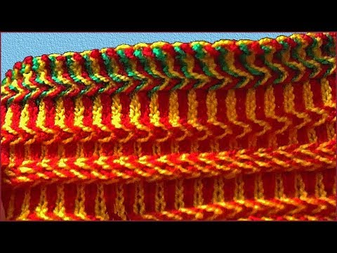 Видео: Кайма жаккардом спицами. Обвязка края спицами. Часть 1.