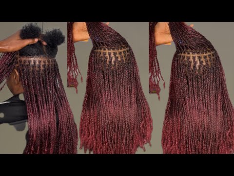 Видео: Как сделать микро: синтетическое омбре выглядит как афро-волосы #twist #twostrandtwist #microtwist