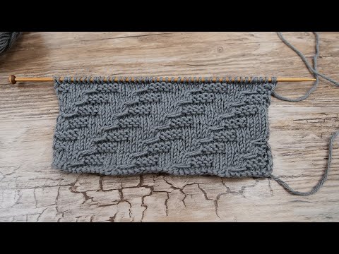 Видео: Диагональный узор «Ступеньки» спицами ▞ Diagonal pattern « Steps »