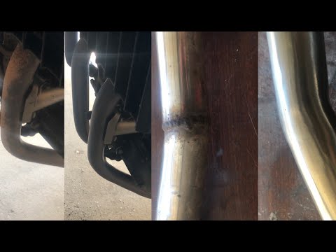 Видео: КАК ОТПОЛИРОВАТЬ ВЫХЛОПНЫЕ ТРУБЫ ГЛУШИТЕЛЯ на МОТОЦИКЛЕ и УДАЛИТЬ СВАРОЧНЫЙ ШОВ