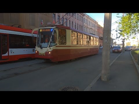 Видео: Трамвай, маршрут №3 ЛМ-99АВН б.3915 (09.05.2019) Санкт-Петербург
