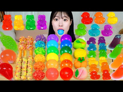 Видео: АСМР МУКБАНГ| Радужные десерты ( Желе из утки, HARIBO, TikTok, Хрустящий крекер, Kyoho).